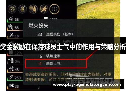 奖金激励在保持球员士气中的作用与策略分析 奖金激励在保持球员士气中的作用与策略分析