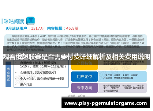 观看俄超联赛是否需要付费详细解析及相关费用说明
